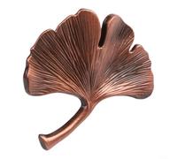 Poignée de meuble en alliage de zinc avec motif feuille de ginkgo, bouton de porte de placard décoratif pour armoires et armoires de chambre d'enfant (bronze rouge)