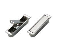 Poignée de meuble escamotable à encastrer - Décor : Chromé mat - : - Encastrement : 82 x 19 mm - Epaisseur de porte mini : 25 mm - Hauteur : 100 mm - Largeur : 25 mm - Matériau : Alliage de zinc (ZD