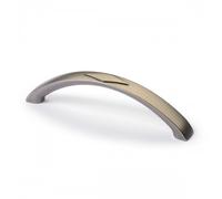 Poignée de meuble incurvée en zinc Bracara entraxe 128 mm - étain HETTICH