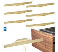Poignée de meuble KOTARBAU® Modern Edge en aluminium doré mat 192/212 mm, lot de