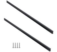 Poignée de Meuble Noir Mat, Lot de 2 Poignée Tiroir Alliage d'Aluminium | Anodisé, Poignées Cuisine Entraxe: 32-1024mm Poignee Porte Poignee d'Armoire Poignées pour Placards Avec Vis 768mm/30.2in