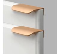 Poignée de Meuble Or Invisible, Lot de 2 Poignée Cuisine Invisible Alliage d'Aluminium | Anodisé, Poignées d'Armoire Entraxe: 64-1140mm Poignées Placard Poignee Porte Poignee Tiroir 128mm/5in