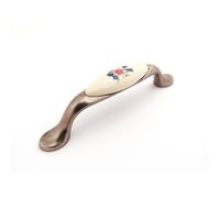 So-Tech® Poignée de Meuble Porcelaine Venus Bouquet de fleures Argent Antique