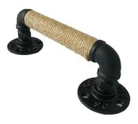 PoignéE de Meubles de Style Industriel Pipe PoignéE de Porte en Bois Coulissante Grange Noire Antique Vintage PoignéE en Corde de