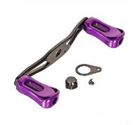 Poignée de moulinet à bras étendu avec bouton en carbone et construction en alliage d'aluminium pour une performance stable sous charge (8 x 5 mm + 7 x 4 mm, violet)