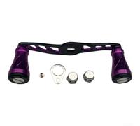Poignée de moulinet Baitcasting en alliage d'aluminium à double bras de 105 mm avec interface de 8 x 5 mm pour moulinet de tambour SRAM Bass Pike Lure de pêche (violet)
