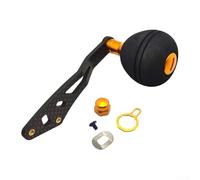 Poignée de moulinet de pêche à bras unique en carbone avec boutons en EVA et 2 roulements pour Daiwa pour moulinets de tambour de lancer, 92,5 mm de longueur (gauche type doré)