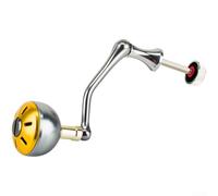 Poignée de moulinet de pêche de rechange avec cadre en métal et bouton tournant lisse pour une utilisation sûre et confortable (petite taille, jaune)