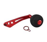 Poignée de moulinet de pêche de rechange en EVA - Forme ronde confortable de 91,5 mm pour pêche au bar, brochet, carpe (rouge)