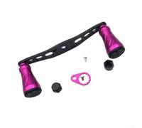 Poignée de moulinet de pêche, double bras en alliage d'aluminium, 105 mm avec interface de 8 x 5 mm pour appât, moulinet de tambour de pêche (noir violet)