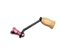 Poignée de moulinet de pêche en fibre de carbone avec bras à bascule unique pour Daiwa Fuego Taula Exceler Caldia Prorex, 70 mm de long avec 2 roulements, rouge (rose)