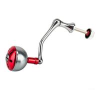 Poignée de moulinet de pêche ergonomique en métal avec bouton tournant offrant un fonctionnement fluide et une compatibilité avec plusieurs modèles de moulinet (taille S, rouge)