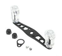 Poignée de moulinet en alliage d'aluminium avec manivelle étendue pour tige de 8 x 5 mm, bouton de rechange léger pour leurre de pêche au bar, au brochet (noir)