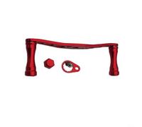 Poignée de moulinet en alliage d'aluminium, bras de manivelle étendu avec tige de 8 x 5 mm, long levier de moulinet de pêche pour bar, brochet, bouton de réparation léger (rouge)