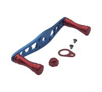 Poignée de moulinet en alliage d'aluminium, bras de manivelle étendu avec tige de 8 x 5 mm, long levier de moulinet de pêche pour bar, brochet, bouton de réparation léger (rouge bleu)