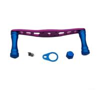 Poignée de moulinet en alliage d'aluminium, bras de manivelle étendu avec tige de 8 x 5 mm, long levier de moulinet de pêche pour bar, brochet, bouton de réparation léger (violet/bleu)
