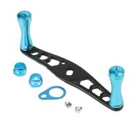Poignée de moulinet en alliage d'aluminium, bras de manivelle étendu avec tige de 8 x 5 mm, long levier de moulinet de pêche pour bar, brochet, bouton de réparation léger (noir bleu)