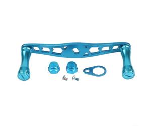 Poignée de moulinet en alliage d'aluminium de 105 mm avec tige de 8 x 5 mm, bouton de moulinet de pêche léger pour lanceur de leurres de bar, brochet, pièce de réparation lisse, violet (bleu)