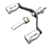 Poignée de moulinet rotative en fibre de carbone, barre d'équilibre à double bascule, poignée de contrôle de canne à pêche avec double roulement à billes pour NASCI pour Sephia (argenté)