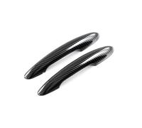 Poignée de Passager Porte côté extérieure pour BMW pour Mini pour Cooper De Voiture 2 Pièces Autocollants De Couverture De Poignée De Porte Noir Brillant(Carbon No Hole)