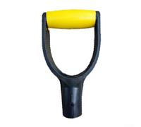 Poignée de pelle en plastique D Grip de rechange pour pelle à neige, outil de râteau pour creuser et râper - Convient aux trous de montage d'outils de 31 mm (Jaune-noir)