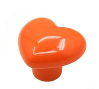 Poignée de placard de poterie en forme de cœur pour cuisine et salle de bain, installation de disque adhésif sans perçage, finition décorative en céramique et cuivre, décoration d'intérieur (orange) 4