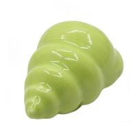 Poignée de placard en céramique sur le thème de la conque avec base en cuivre pour coiffeuse et tiroirs de couloir, méthode d'installation à trou unique (vert clair)