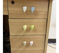 Poignée de placard en poterie en forme de coquillage unique - Poignée de tiroir élégante en forme de coquillage - Base en cuivre robuste pour armoire, commode, placard, couleurs pastel - 4,8 x 3,2 x 3