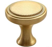 Poignée de placard moderne minimaliste en laiton massif de style italien à trou unique avec finition bronze marron pour armoires de cuisine, chambre à coucher et armoires TV, 30 mm, ronde (A)