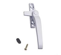 Poignée de porte à battant avec serrure en alliage de zinc pour fenêtre - Construction résistante à la rouille - Avec vis et couvercle décoratif - Blanc à droite