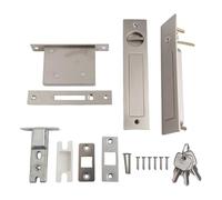 Poignée de porte à ressort poussoir avec loquet dissimulé pour portes coulissantes, mécanisme de verrouillage de porte en alliage de zinc, installation facile, pour la maison et le jardin, argent