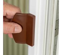 Poignée de porte à tirer, en brun RAL 9077, plastique ASA, pour porte de terrasse, porte de balcon, porte coulissante, jusqu'à 70 mm de distance entre les trous, 25 mm de hauteur