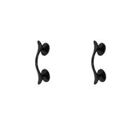 Poignée de porte à ventouse for fenêtre coulissante, réfrigérateur, tiroir, placard, baignoire, douche, en verre, poignées antidérapantes pour salle bain intérieure et extérieure(2PCS Black)