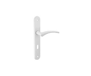 Poignée de porte acier, Hebe, laqué blanc, E195, à trou pour clé
