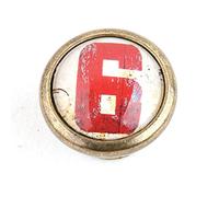 Poignée de Porte Bouton Cru Vintage pour Armoire Tiroir Tirette Motif de Numéro - Chiffre 6, Taille Unique