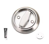 Poignée de porte cachée en acier inoxydable, serrure de meuble Argent