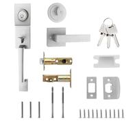 Poignée de porte carrée moderne avec loquets réglables et non poignée - Installation simple pour entrée et entrée avant