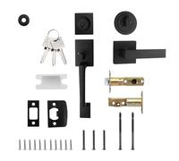 Poignée de porte carrée moderne avec loquets réglables et non poignée - Installation simple pour entrée et entrée avant