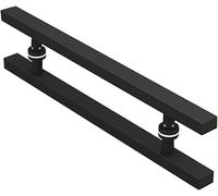 Poignée de porte carrée moderne en tube push-pull, 30 cm entre les trous et 50 cm de longueur totale, design élégant pour maisons contemporaines
