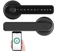 Poignée de porte connectée TSZ-800 avec scanner d'empreintes et code PIN - coloris noir [VisorTech]