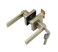 Poignée de porte contemporaine carrée/ronde à levier facile à ouvrir pour chambre à coucher ou salle de bain, porte de passage robuste avec intimité carrée