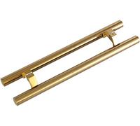 Poignée de Porte coulissante de Grange Moderne, poignée de Porte en Verre, poignée de Porte en Verre, poignée de Barre de poussée en Tube Rond en métal, Barre d(Gold 100cm/39.3in)