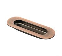 Poignée de porte coulissante dissimulée en acier inoxydable pour portes d'armoire et d'armoire - Poignée plate encastrée invisible, ovale 120 x 40 mm, pour finition noire, 2 mm d'épaisseur (ronde