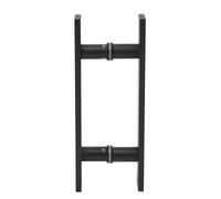 Poignée de porte coulissante double face en forme de H en acier inoxydable avec patins antidérapants - 29,5 x 4,06 x 15 cm - Pour portes d'une épaisseur de 1,2 cm - Noir mat