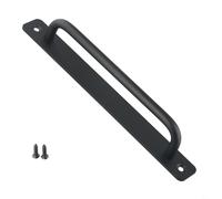 Poignée de porte coulissante en alliage d'aluminium pour intérieur et extérieur, porte de toilette, grange, bois, verre, portes en aluminium, placard, clôture, abris de jardin (noir)