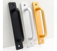 Poignée de porte coulissante en alliage d'aluminium - Tirez et poussez - Quincaillerie pour porte de grange en bois, verre, aluminium et portails de clôture, 212 x 25 mm, espacement des trous de 192