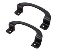 Poignée de porte coulissante en aluminium avec espacement des trous de 17,5 cm pour portes de type crochet standard, matériel d'installation inclus, 2 poignées (noir)