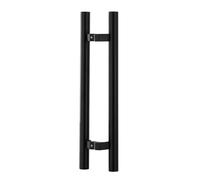Poignée de porte coulissante en titane noir - 600 mm double face en verre pour abri de douche, bureau, hôtel - complète avec outils de montage