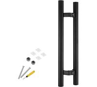Poignée de porte coulissante robuste de 50 à 152,4 cm, résistante à la rouille, facile à installer, complète avec kit de vis, finition noire élégante (noir long, 150 cm)