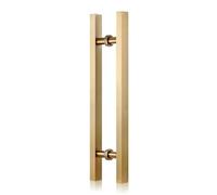 Poignée de porte de douche - Barre d'appui et barre porte-serviettes en verre de qualité supérieure, espacement des trous de 200 mm-800 mm, finition élégante argentée et dorée pour une décoration